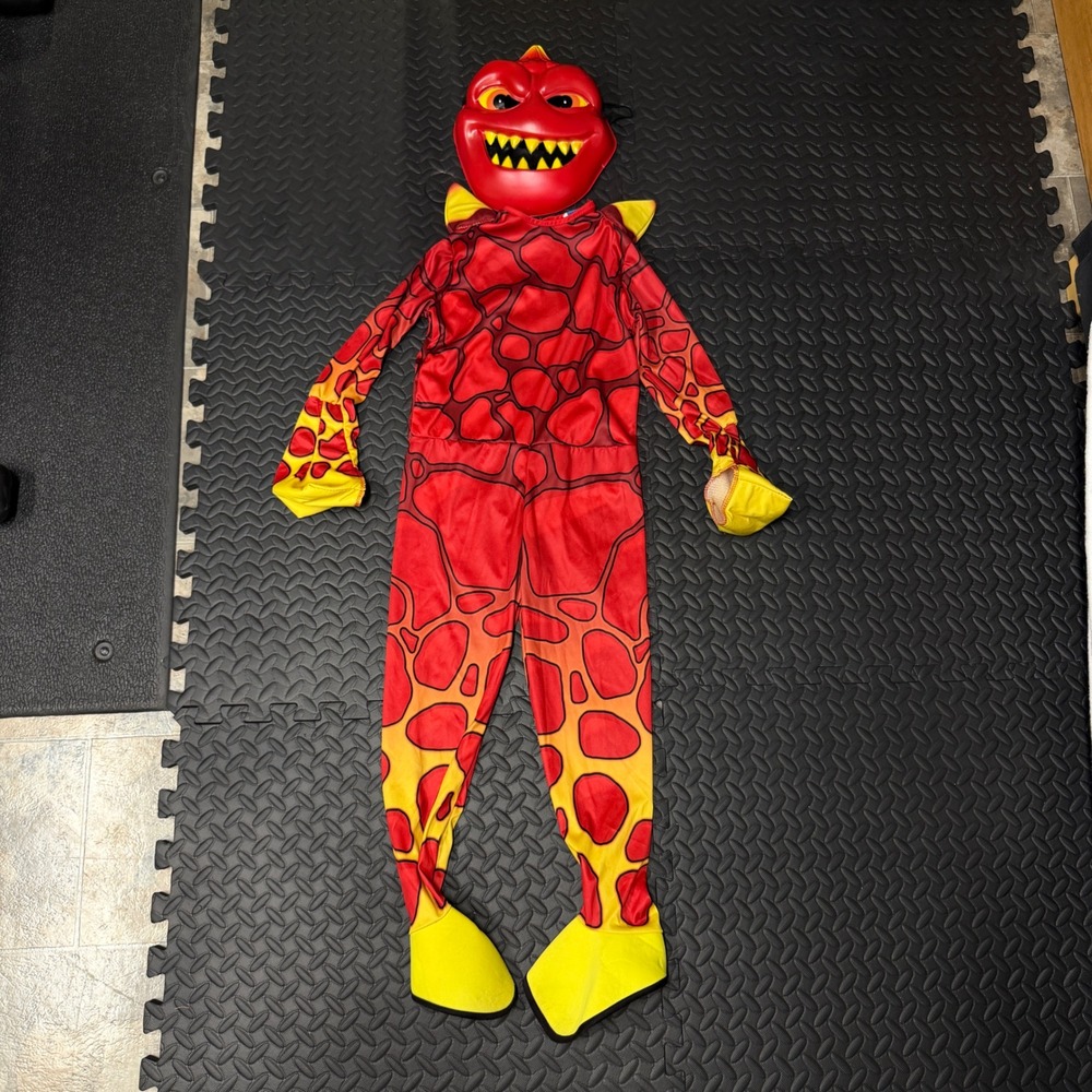 Skylanders Eruptor Costume Kids Small Red Lava Mask Jumpsuit Rubie's Halloween